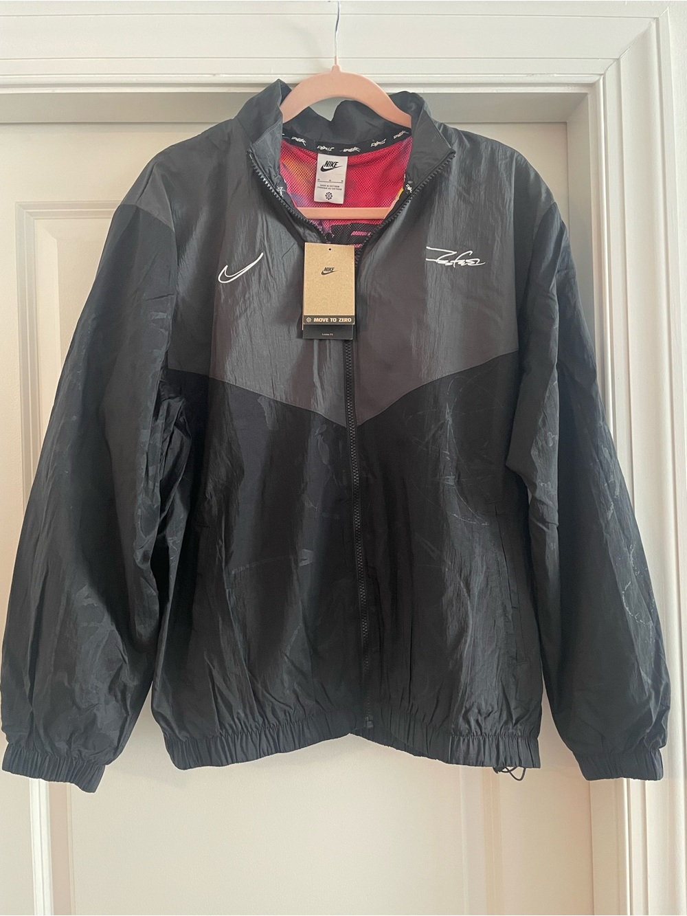 Nike x Futura Black Anthracite Windbreaker Jacket with White Swoosh